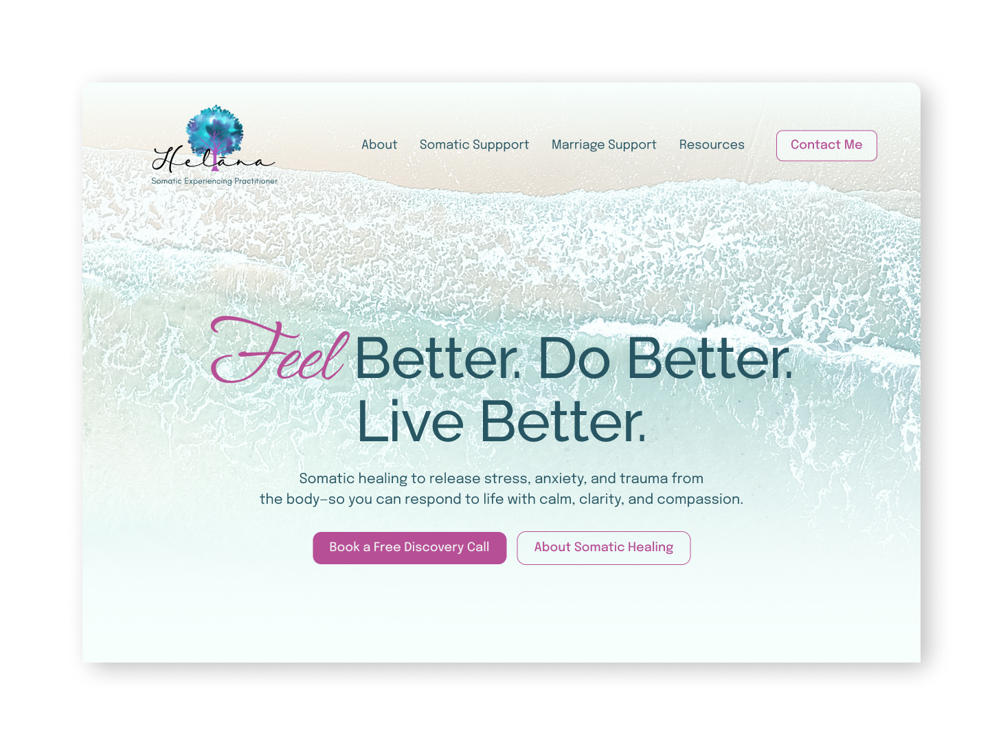 Helana Herman somatic coaching website redesign by Chaya Moscowitz Designs