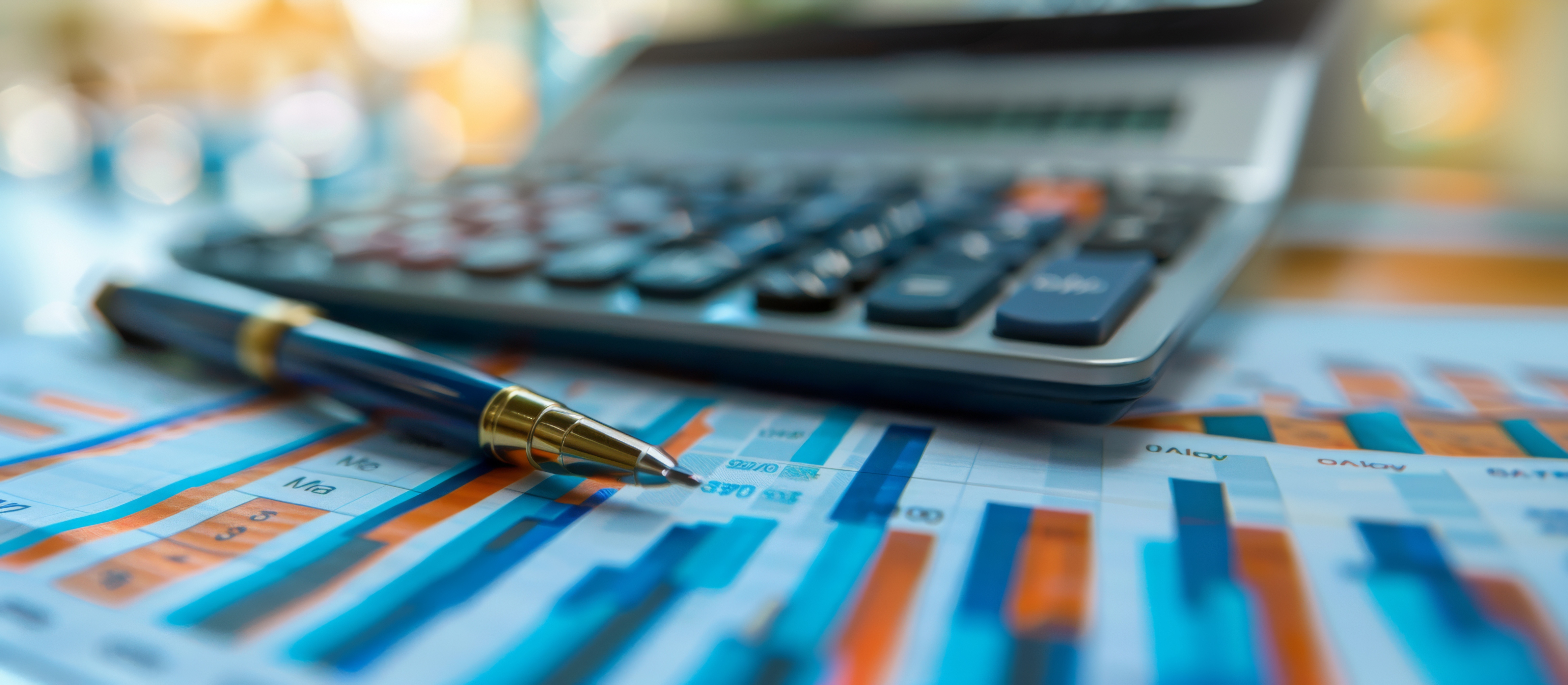 Financial charts and a calculator representing the cost of hiring an SDR