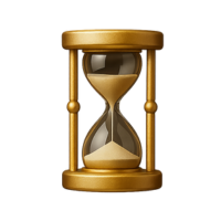 Baraka Prosperity Partners gold hourglass with sand.