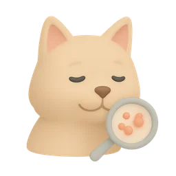 Illustration of a cat's skin being checked with a magnifying glass
