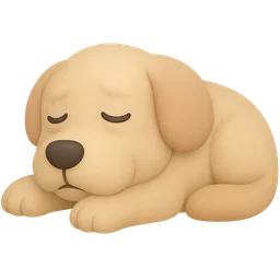 Illustration of an older dog resting
