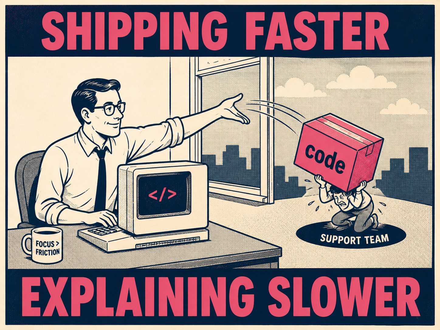 Engineer shipping code while support team struggles to explain it