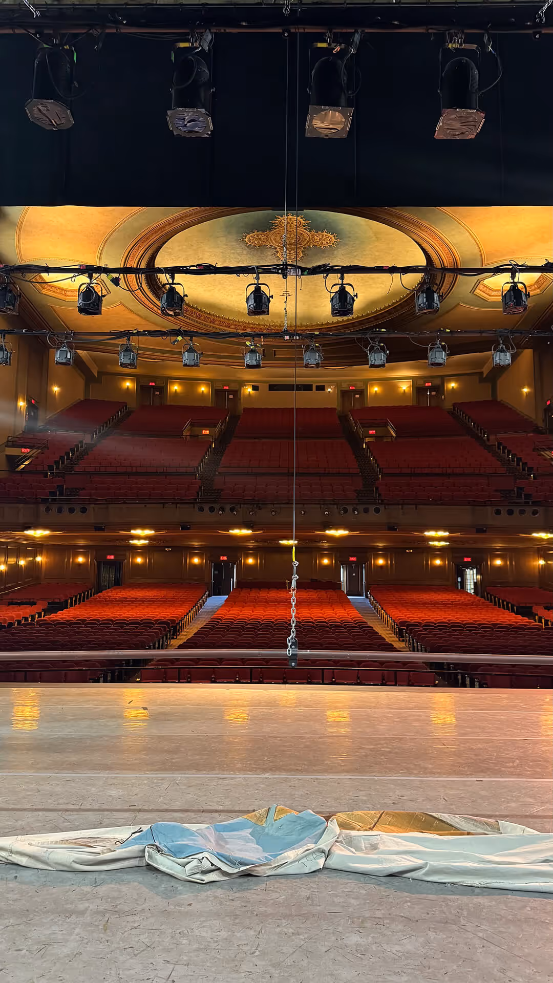 Empty concert hall set up for the Odesa ballet show