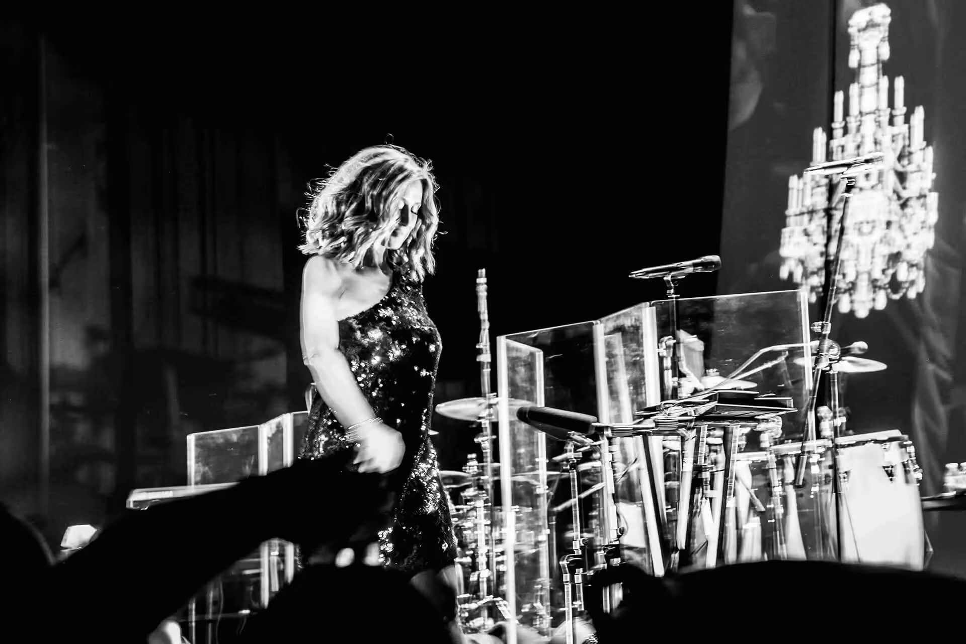 Lara Fabian performing on stage