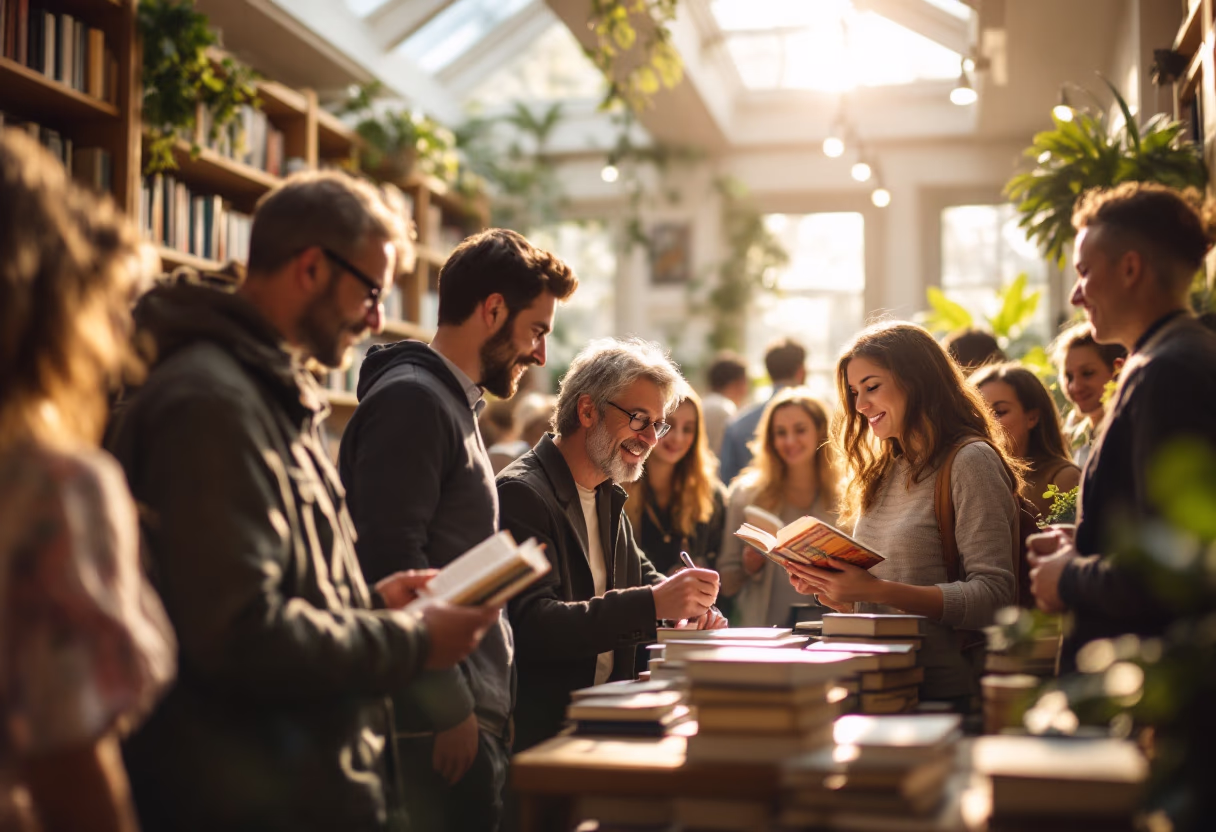 image of book signing (for a bookstore)