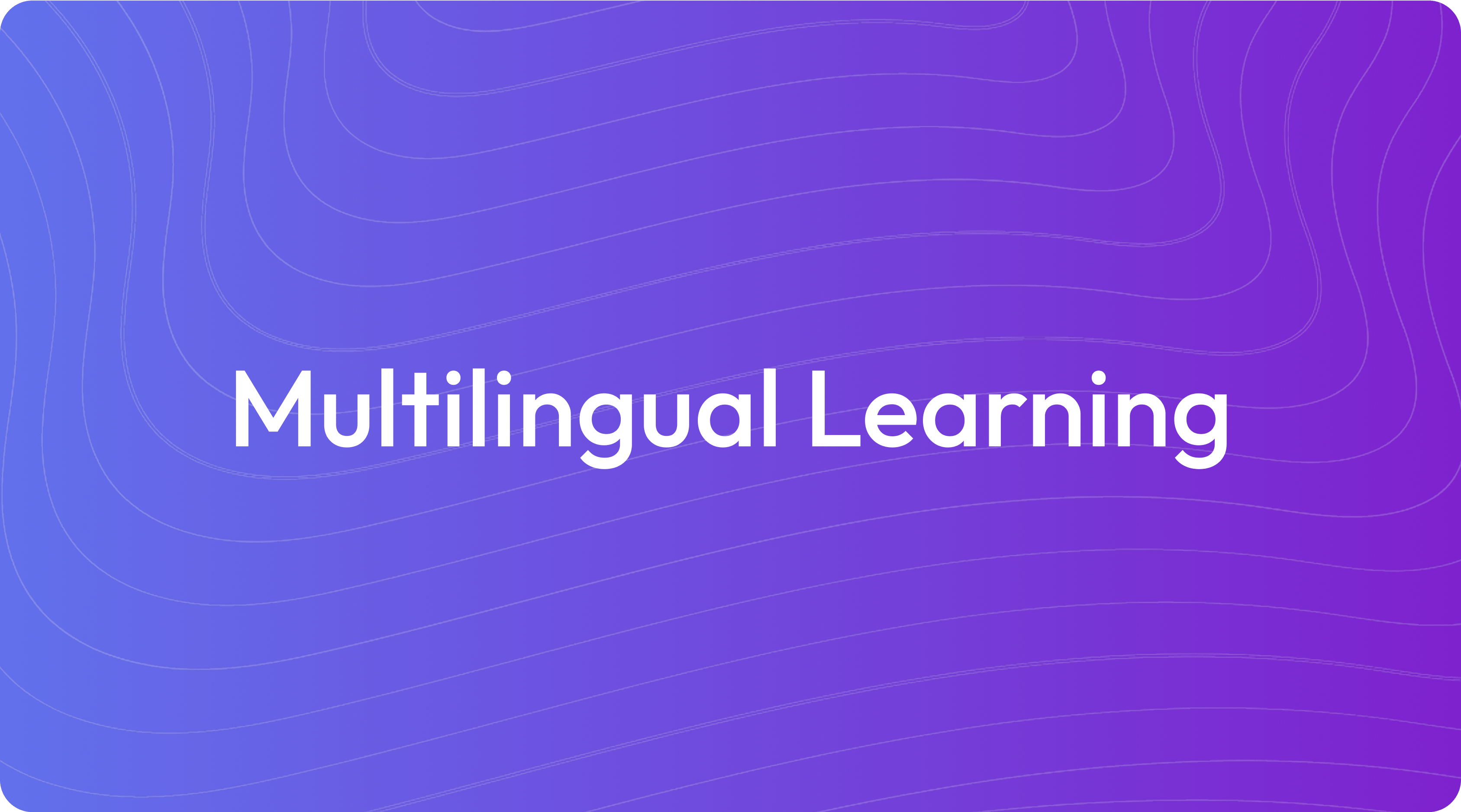What Is Multilingual Learning?