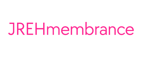 Text logo reading 'JREHmembrance' in pink font on a transparent background.