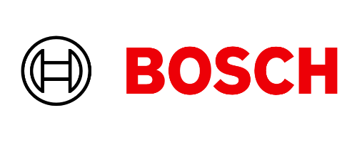 Bosch company logo with red text and black gear symbol.