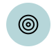 Black concentric circles target icon inside a light blue circle.