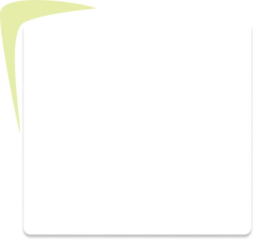 White rectangular card with rounded corners and a light green abstract shape in the top left corner.