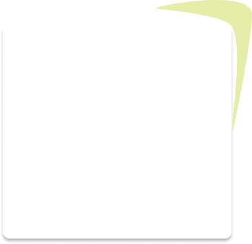 White square with a subtle drop shadow on a transparent background featuring an abstract green shape in the top right corner.