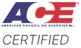 ACE Certified logo with ACE in large letters and CERTIFIED below.