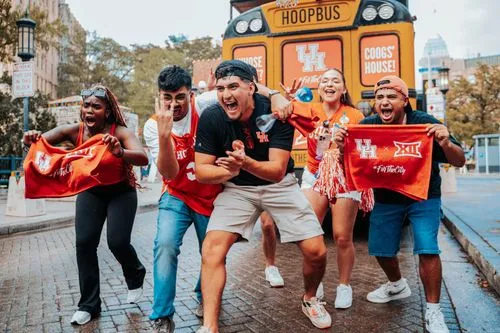 College sports image with students