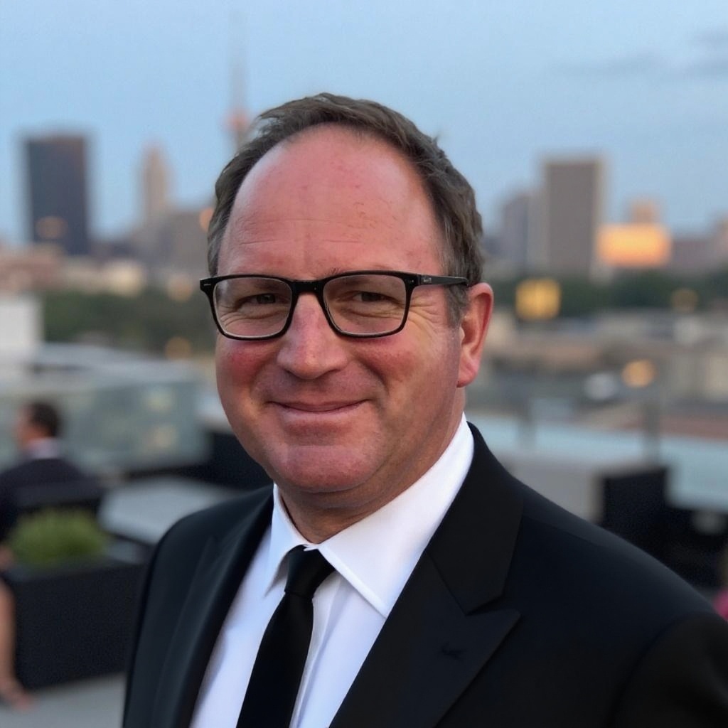 Paul Reeves headshot standing in front of buildings