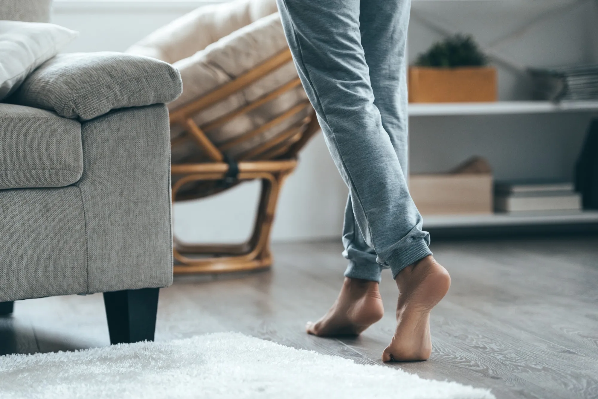 woman on a toe