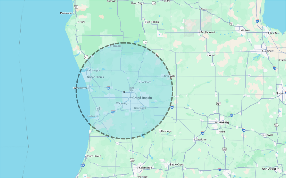 Grand Rapids Service Area Map