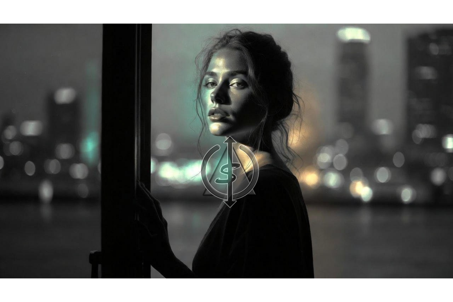 Person calmly closing a door with city lights behind them, symbolizing letting go of needing apologies to move on.