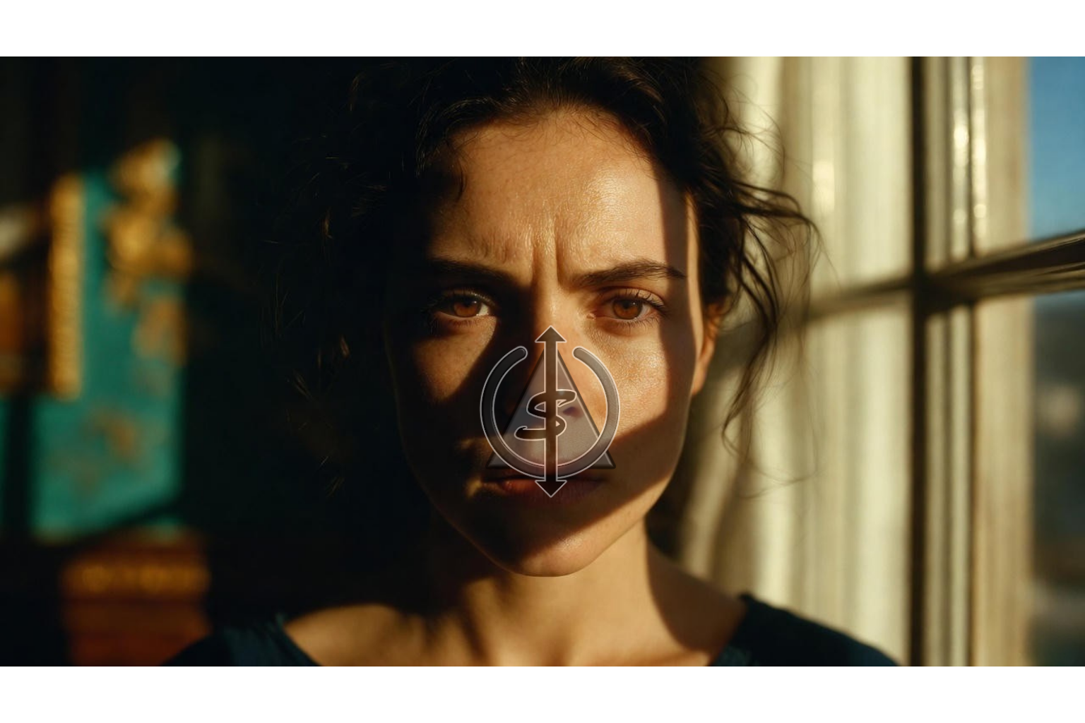 Person standing by a window with calm, determined expression, symbolizing anger as a boundary signal instead of something to suppress.