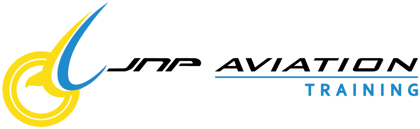 Yellow and blue stylized swoosh logo with the text 'JNP Aviation TRAINING'.