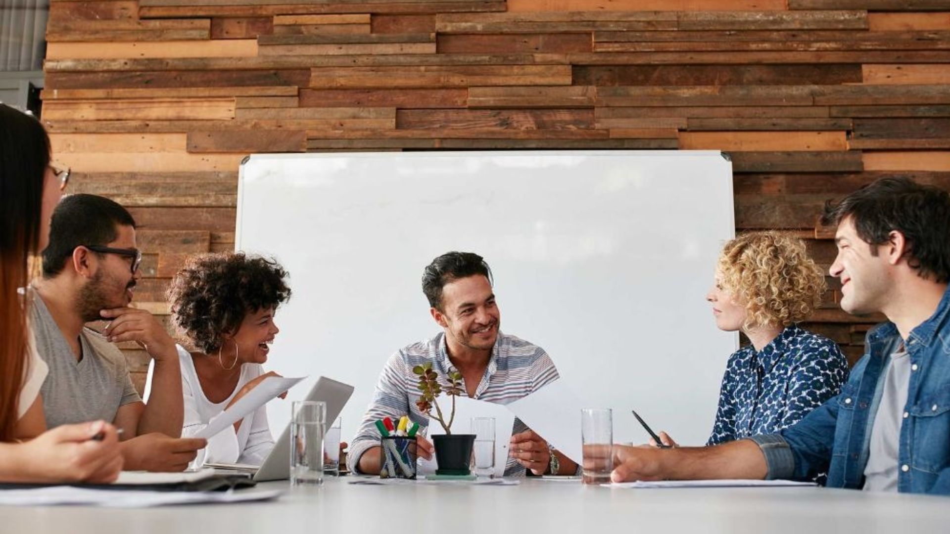 HR team meeting around a table