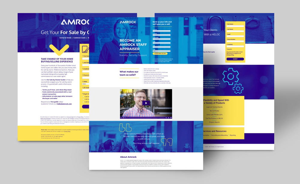 Series of landing pages