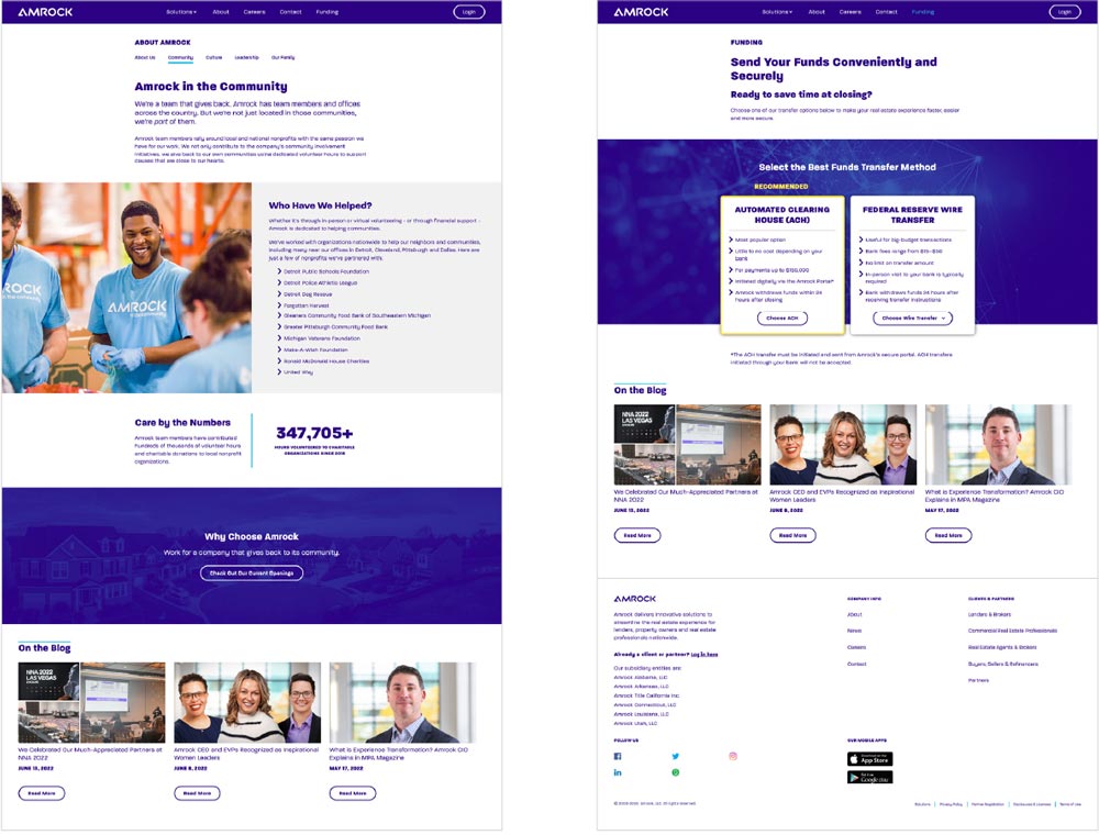 Website landing pages