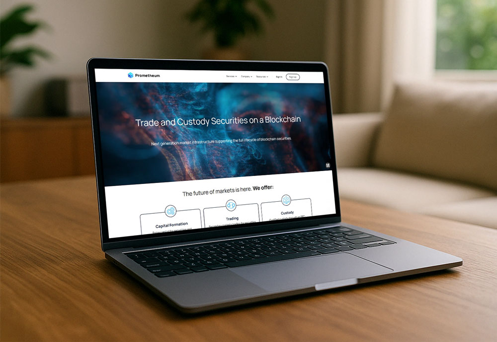 Laptop with website on screen