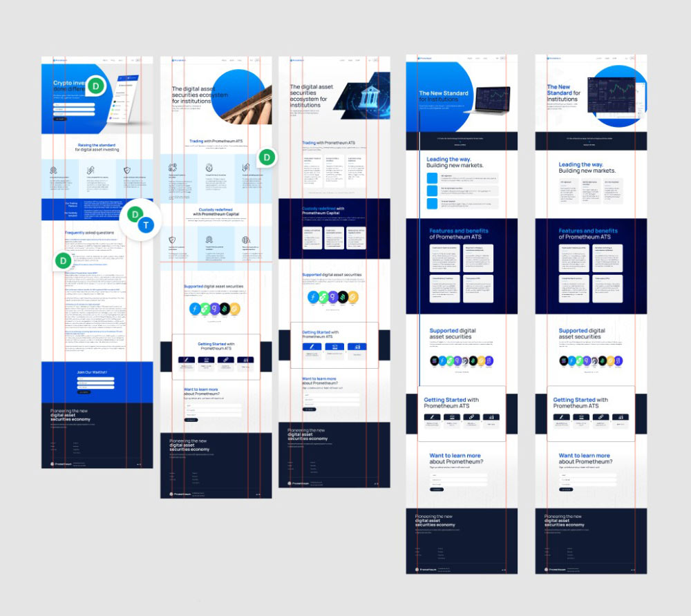 Website pages in draft form in Figma