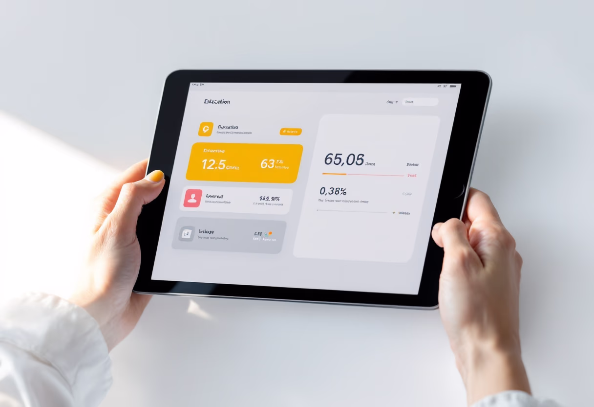 [interface] image of a tablet with an educational app (for edtech)