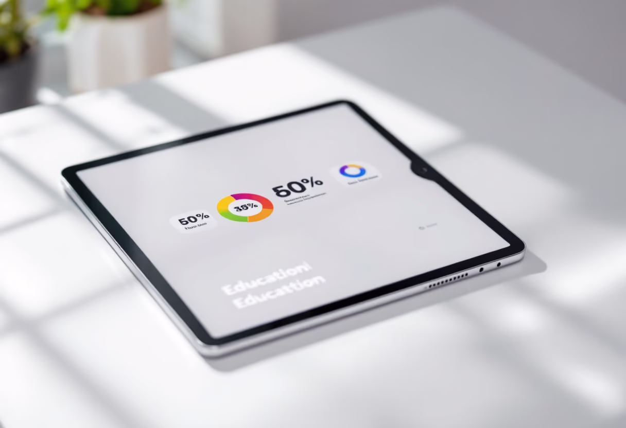 [interface] image of a tablet with an educational app (for edtech)