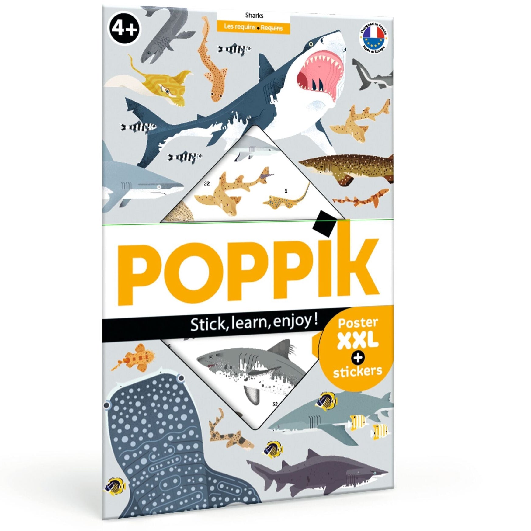 Poster géant à sticker les requins