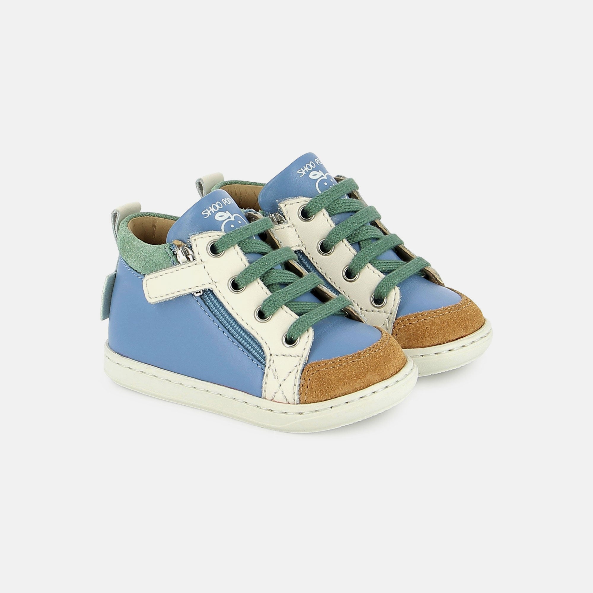 Baskets Bouba bi zip - jeans camel