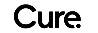 The word 'Cure.' in bold black text on a white background.