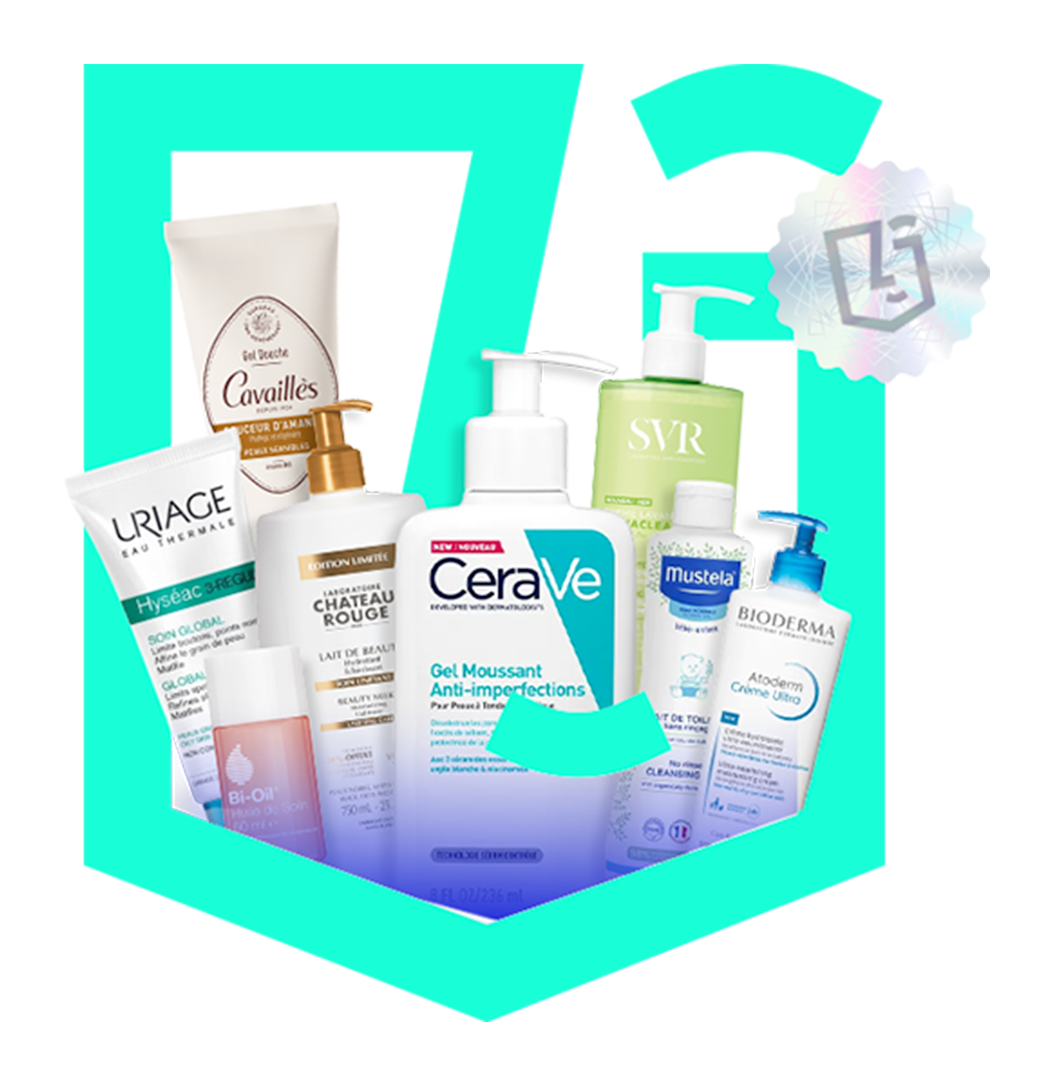 Visuel d'accueil du site VerZ avec produits dermo-cosmétiques