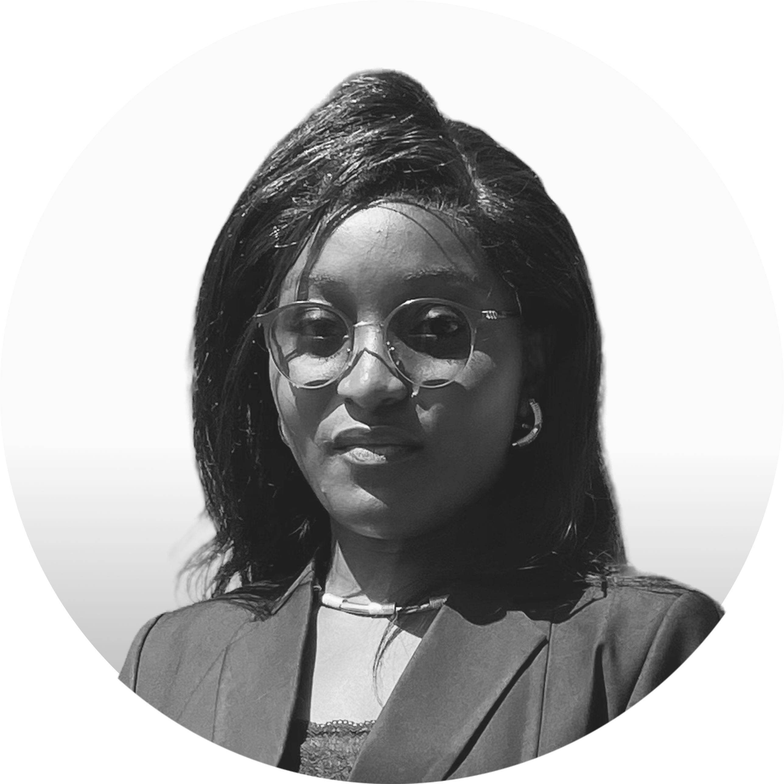 Portrait en noir et blanc Djague Hillary