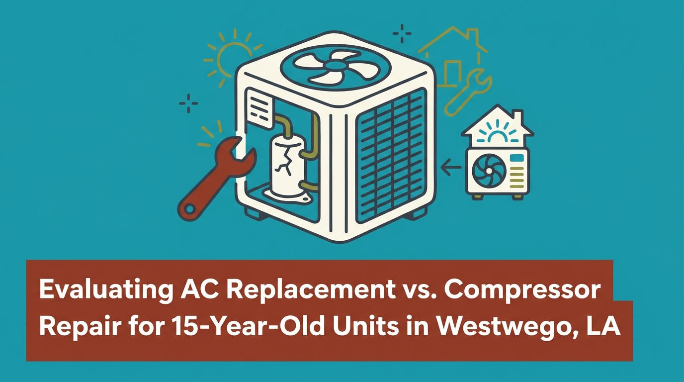 Evaluating A/C Replacement vs. Compressor Repair for 15-Year-Old Units in Westwego
