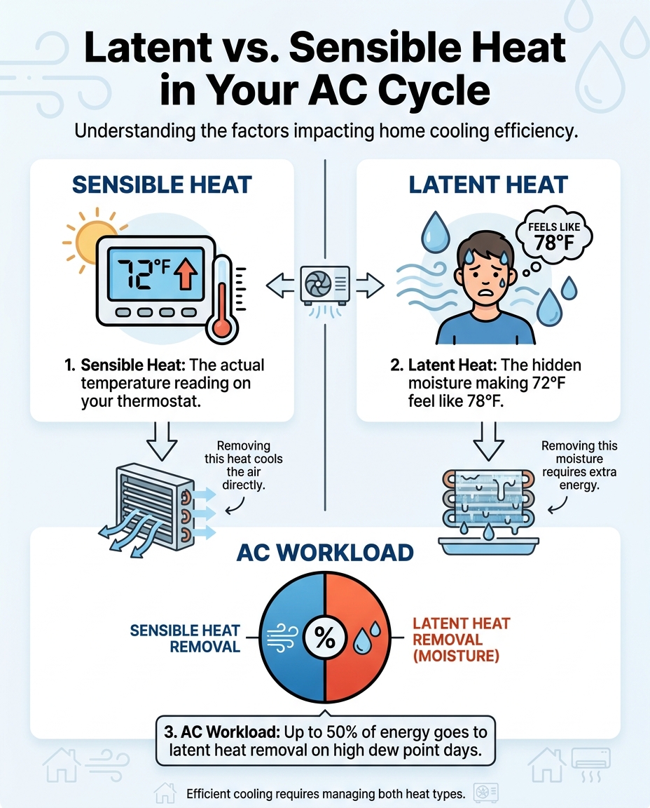 Latent vs. Sensible Heat in Your AC Cycle