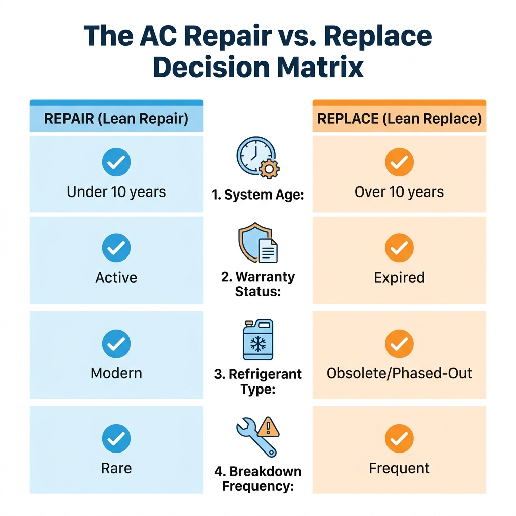 The AC Repair vs. Replace Decision Matrix