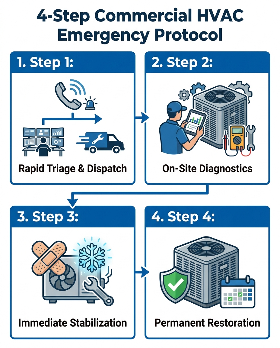 4-Step Commercial HVAC Emergency Protocol