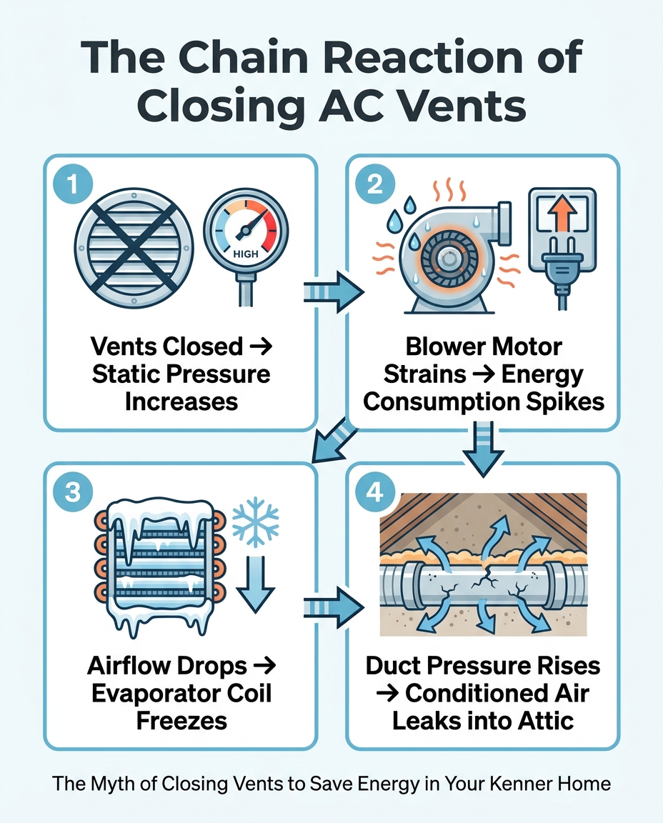 The Chain Reaction of Closing AC Vents