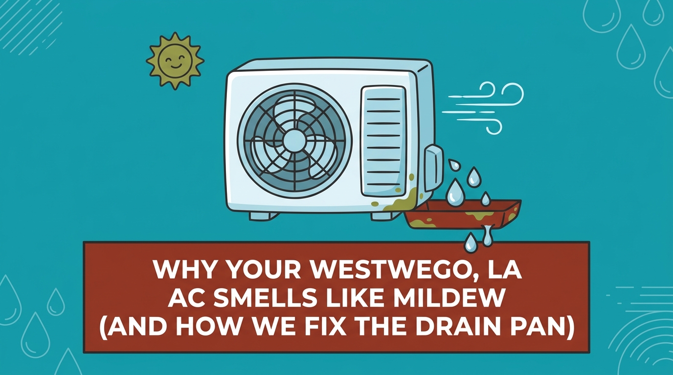 Why Your Westwego AC Smells Like Mildew (And How We Fix the Drain Pan)