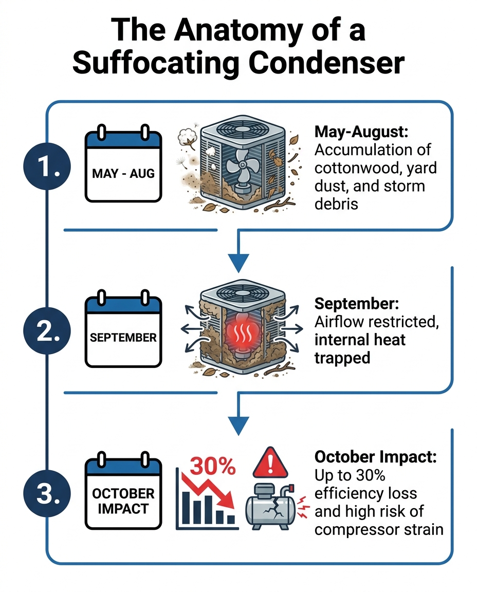 The Anatomy of a Suffocating Condenser