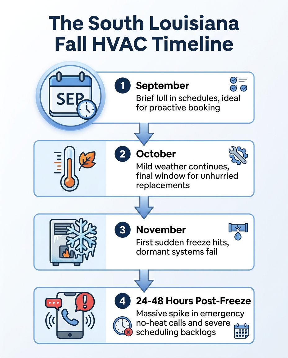 The South Louisiana Fall HVAC Timeline