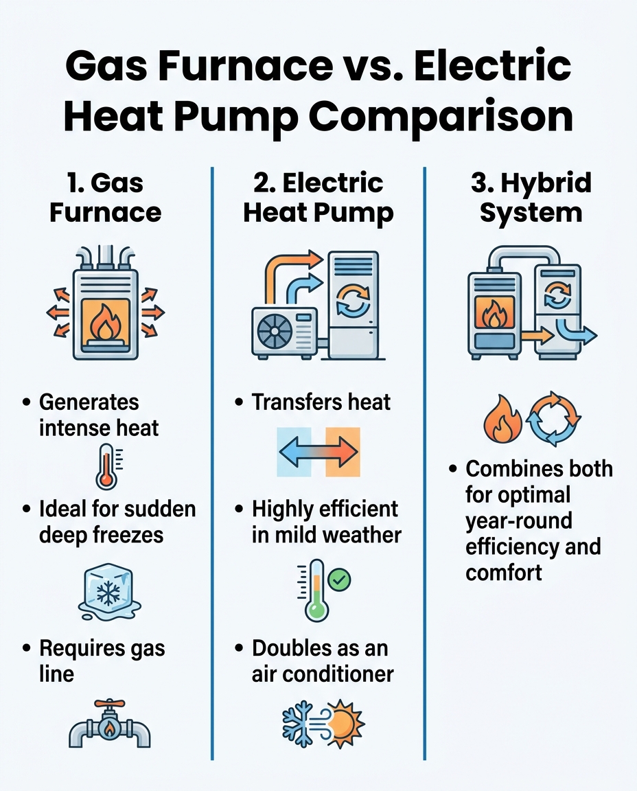 Gas Furnace vs. Electric Heat Pump Comparison