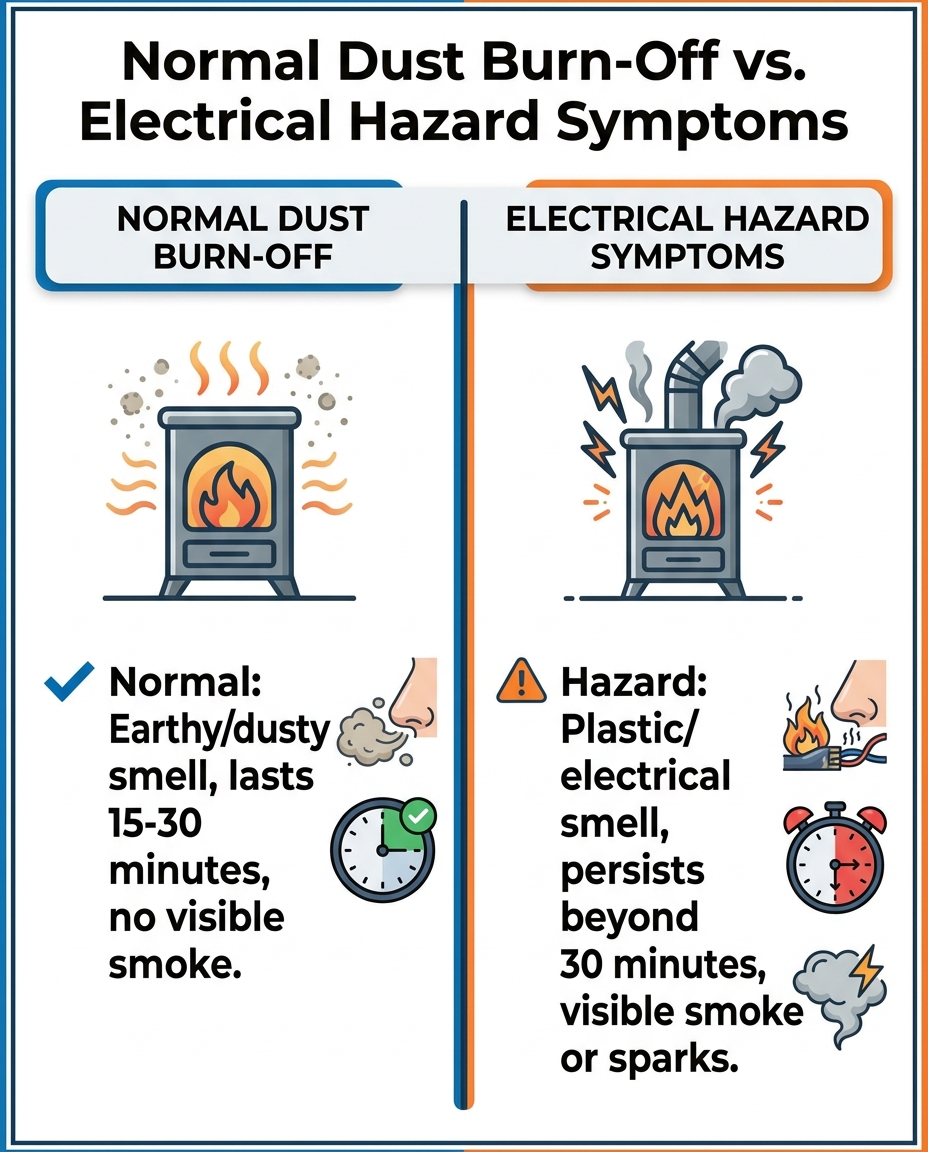 Normal Dust Burn-Off vs. Electrical Hazard Symptoms