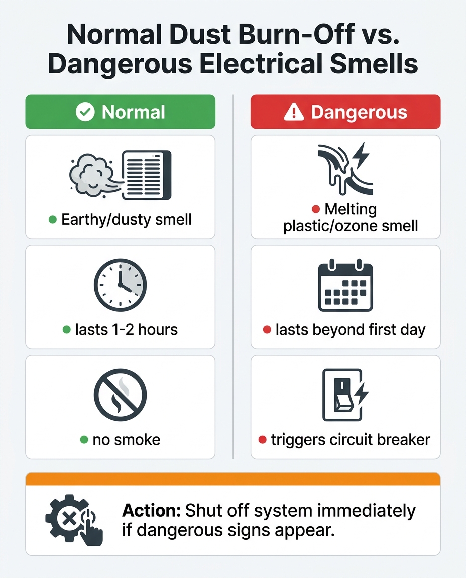 Normal Dust Burn-Off vs. Dangerous Electrical Smells