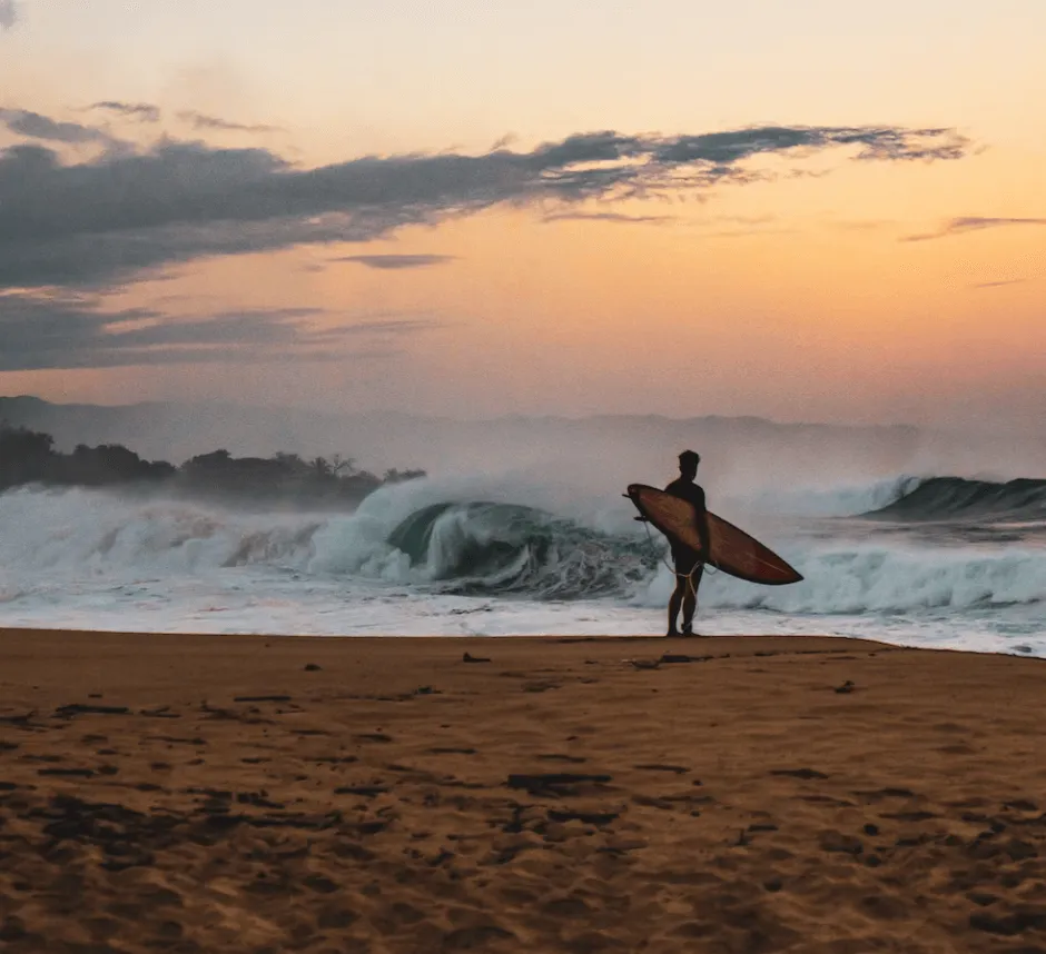 surfer and big waves