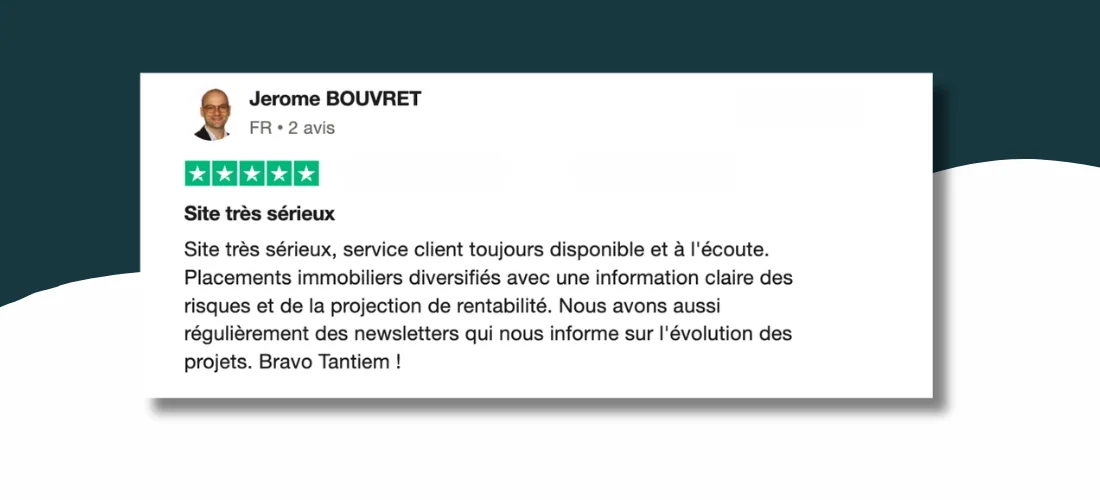 Avis positif d'un utilisateur tantiem