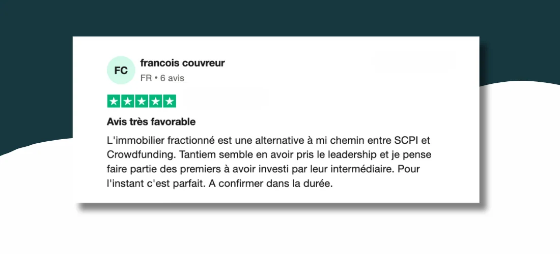 Avis positif d'un utilisateur tantiem