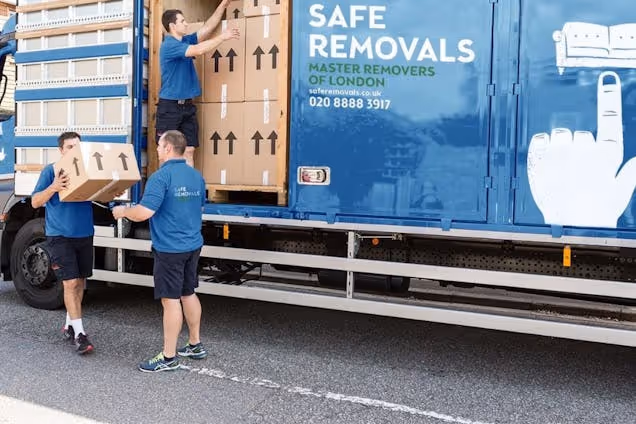 Safe Removals Van and Workers